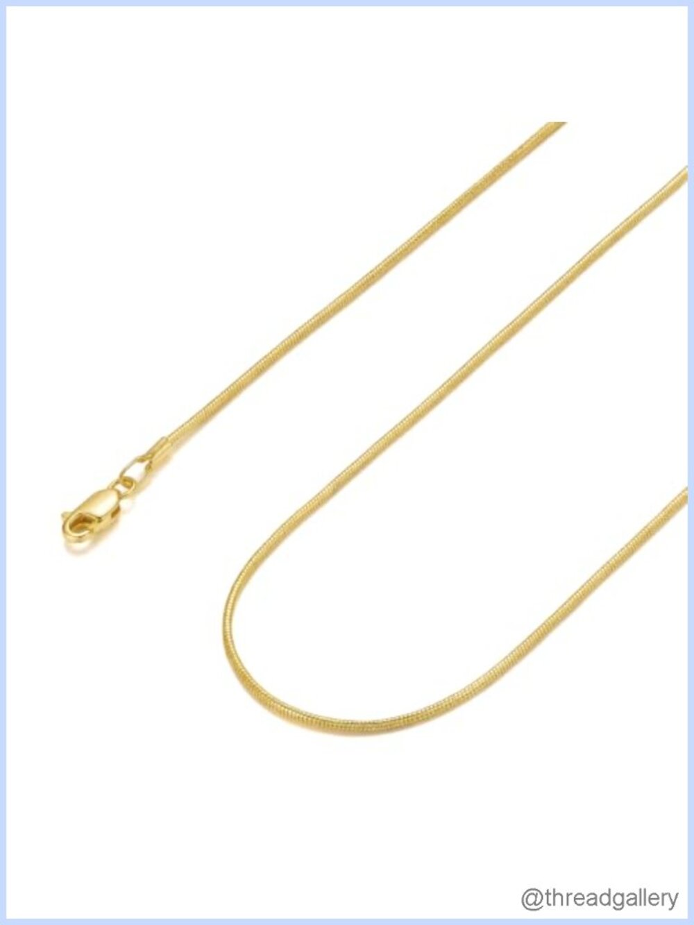 14K Gold Plated Snake Chain Necklace Women 30in Lobster Clasp